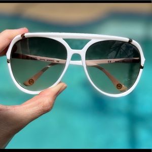 Michael Kors womens white aviators